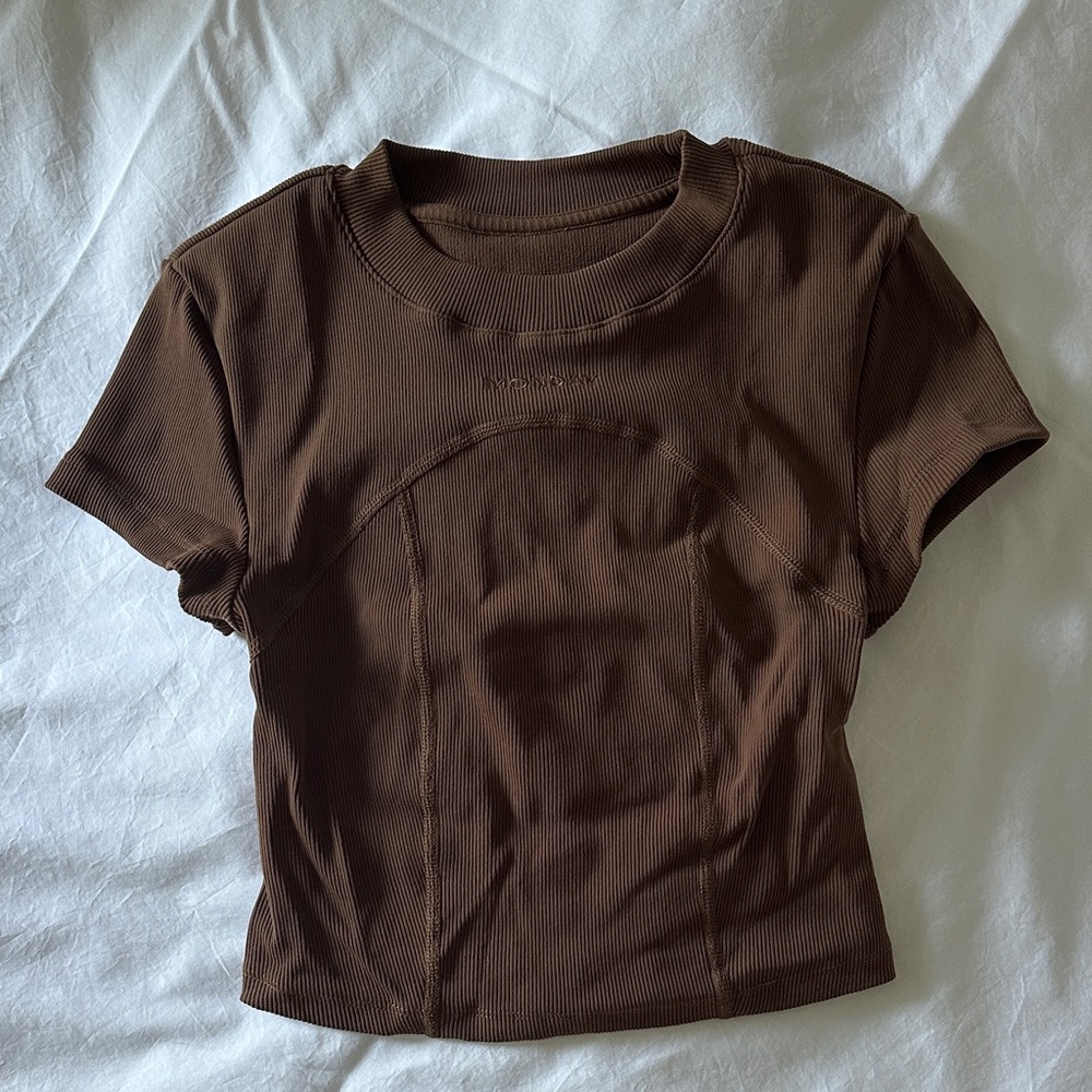 Monday Body Brown Ribbed Top